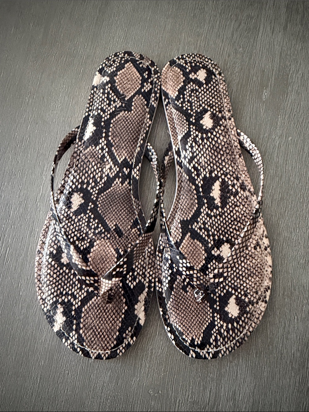 J. Crew Snake-Print Flip Flop Sandals - Brown & Black